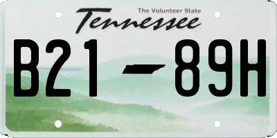 TN license plate B2189H