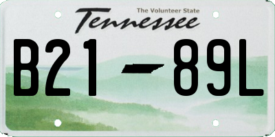 TN license plate B2189L