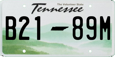 TN license plate B2189M