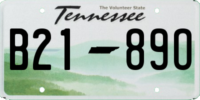 TN license plate B2189O