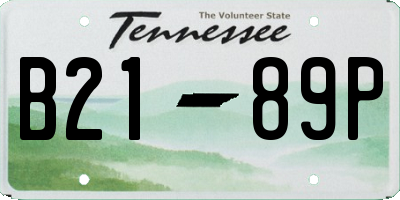 TN license plate B2189P