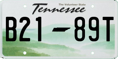 TN license plate B2189T
