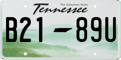 TN license plate B2189U