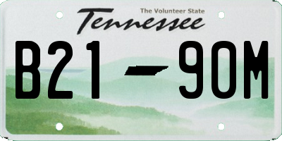 TN license plate B2190M