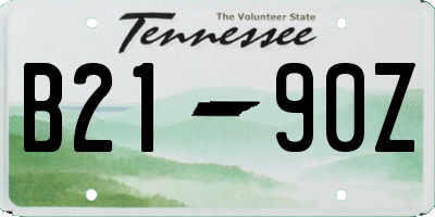 TN license plate B2190Z
