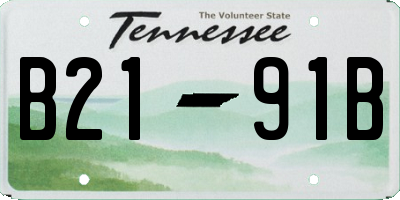 TN license plate B2191B