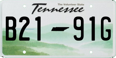 TN license plate B2191G