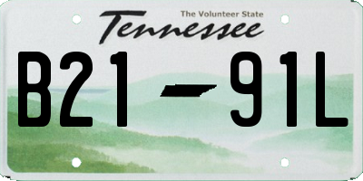 TN license plate B2191L