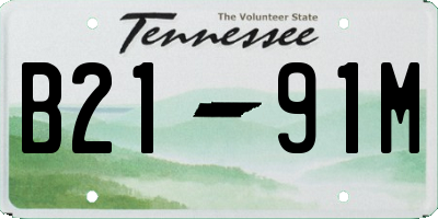 TN license plate B2191M