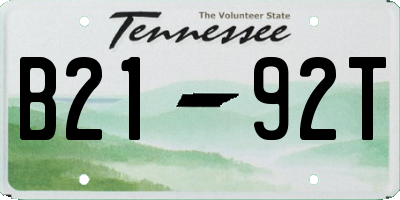 TN license plate B2192T