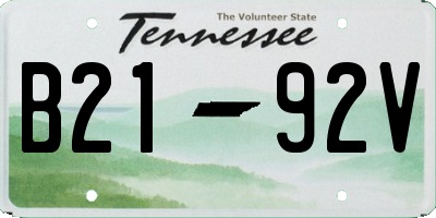 TN license plate B2192V