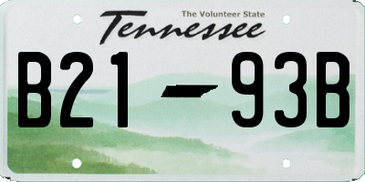 TN license plate B2193B