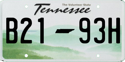 TN license plate B2193H