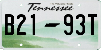 TN license plate B2193T