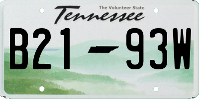 TN license plate B2193W