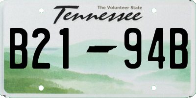 TN license plate B2194B