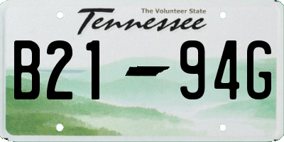 TN license plate B2194G