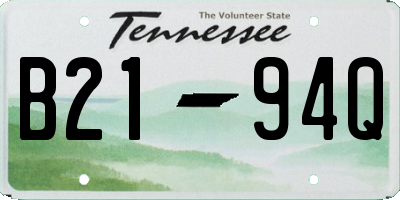 TN license plate B2194Q