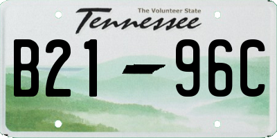 TN license plate B2196C