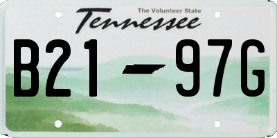 TN license plate B2197G