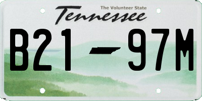 TN license plate B2197M