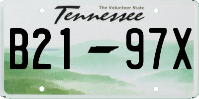 TN license plate B2197X