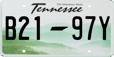 TN license plate B2197Y