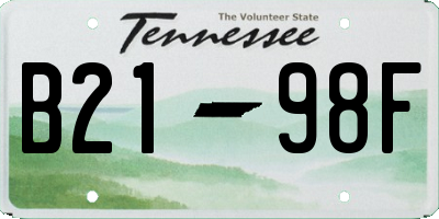 TN license plate B2198F