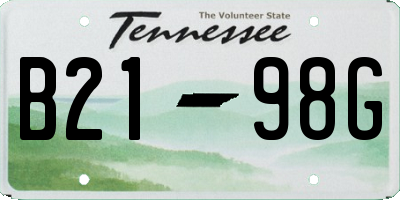 TN license plate B2198G