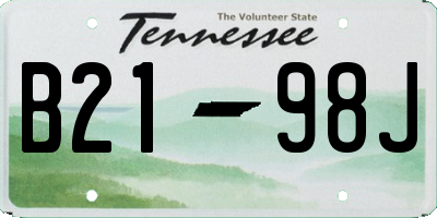 TN license plate B2198J