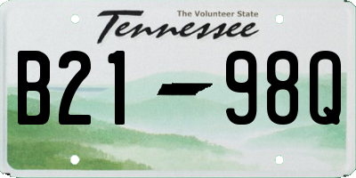 TN license plate B2198Q