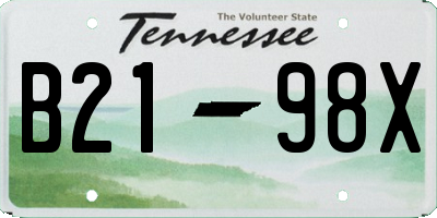 TN license plate B2198X
