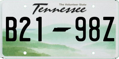 TN license plate B2198Z