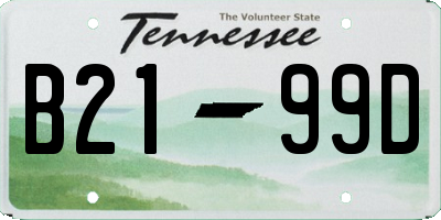 TN license plate B2199D