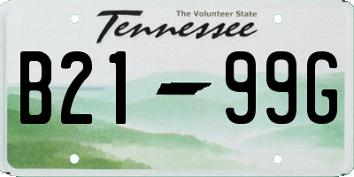 TN license plate B2199G
