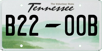TN license plate B2200B