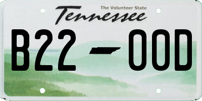 TN license plate B2200D