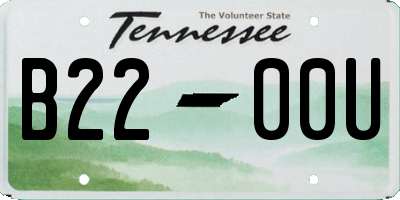 TN license plate B2200U