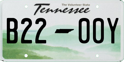 TN license plate B2200Y