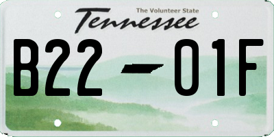 TN license plate B2201F