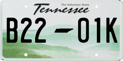 TN license plate B2201K