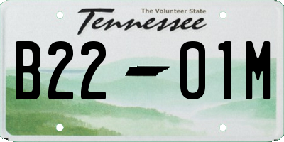 TN license plate B2201M