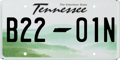 TN license plate B2201N