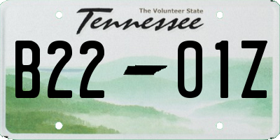 TN license plate B2201Z