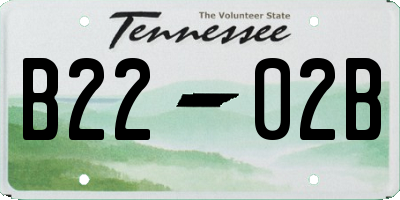 TN license plate B2202B