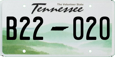 TN license plate B2202O