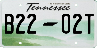 TN license plate B2202T