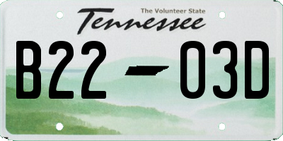 TN license plate B2203D