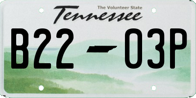 TN license plate B2203P