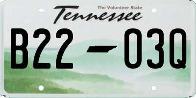 TN license plate B2203Q